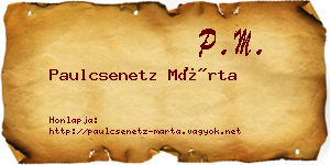 Paulcsenetz Márta névjegykártya
